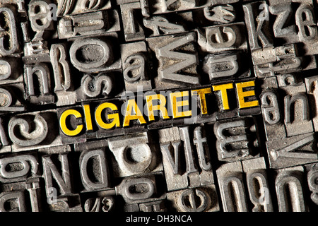 Old lead letters forming the word 