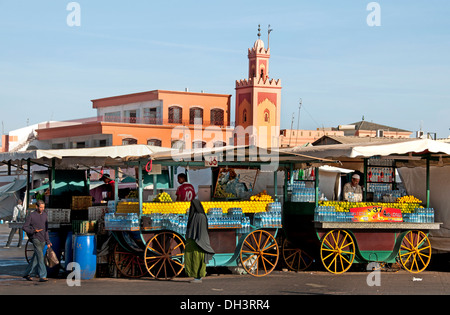 Food Night Market Jamaa el Fna is a square and market place in Marrakesh's Medina quarter (old city) Morocco Stock Photo