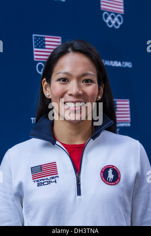 Julie Chu at the USOC 100 Day Countdown to the Sochi 2014 Olympic Winter Games Stock Photo