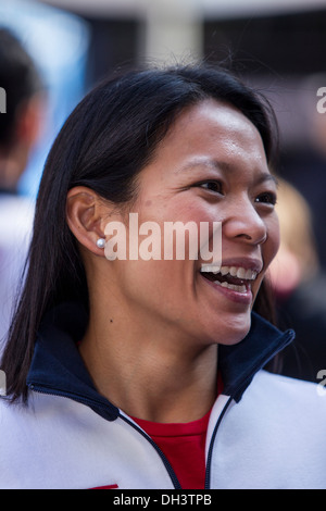 Julie Chu at the USOC 100 Day Countdown to the Sochi 2014 Olympic Winter Games Stock Photo
