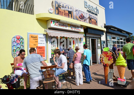 Ice cream shop on beach promenade, Cleethorpes Beach, Cleethorpes, Lincolnshire, England, United Kingdom Stock Photo