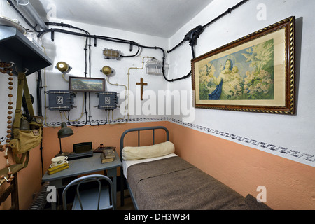 Officer bedroom, Rohrbach bunker, Maginot line. Stock Photo