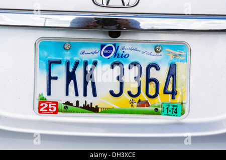 Ohio state license plate, USA Stock Photo