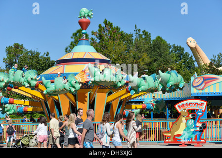Rides at Dinoland, Animal Kingdom, Disney World Resort, Orlando Florida Stock Photo