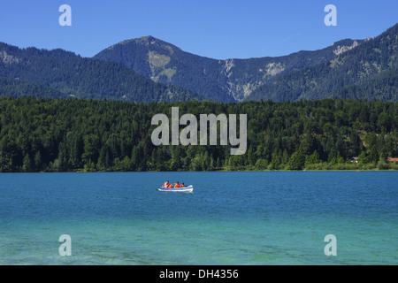 Blick auf den Walchensee, Tölzer Land, Isarwinkel, Bayern, Oberbayern, Deutschland Stock Photo