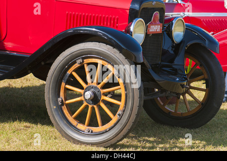 Antique Car Ford Model T front wheel Stock Photo