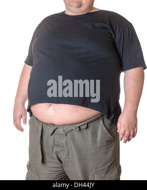 Fat man with a big belly Stock Photo - Alamy