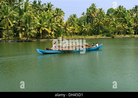 canoe boat at Kollam backwaters Kerala India Stock Photo
