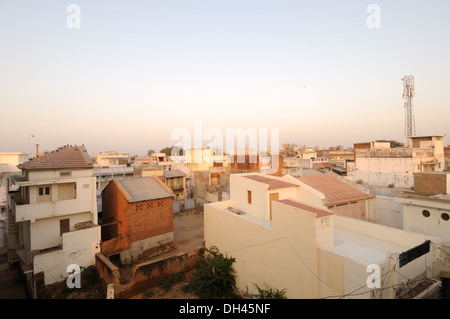roof tops of village old houses Gujarat India Stock Photo