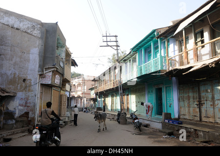 Village street Gujarat India Stock Photo