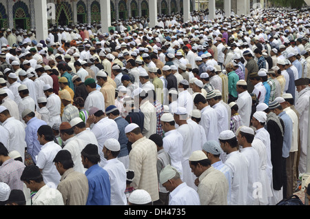 muslim mass praying EID namaz in idgah masjid jodhpur Rajasthan India Asia Stock Photo