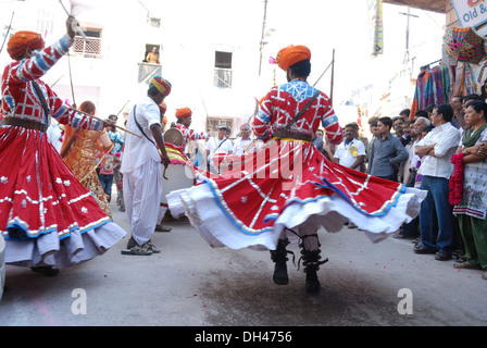 Gair Dance on the occasion of Marwar Festival Jodhpur Rajasthan India Stock Photo