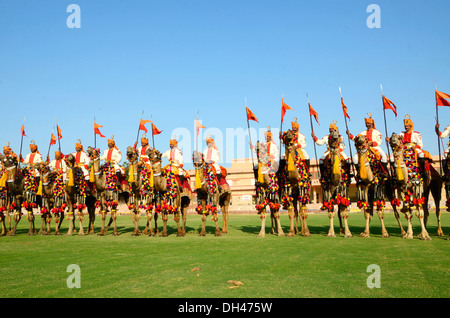 camel show by BSF Jawans in Marwar Festival Jodhpur Rajasthan India Stock Photo