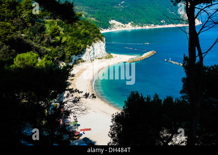 Beach of Urbani in Sirolo, Conero riviera, Italy Stock Photo
