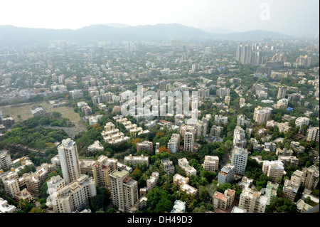 aerial of suburbs of Mumbai Maharashtra India Asia Stock Photo