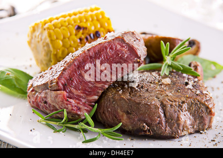 beef steak with vegetables Stock Photo