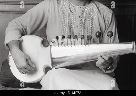 Ustad Amjad Ali Khan playing musical instruments Sarod India Stock Photo