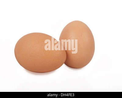 two eggs isolated on white background Stock Photo