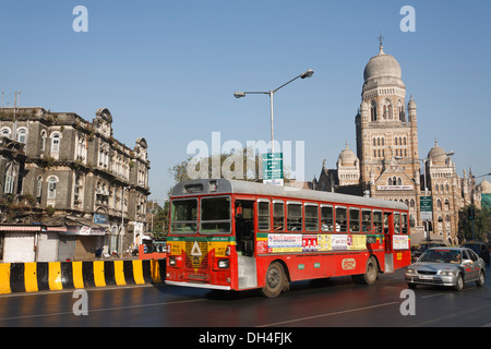 capitol cinema BMC building bus car Brihanmumbai Mahanagar Palika Municipal Corporation Mumbai Maharashtra India Asia Jan 2012 Stock Photo