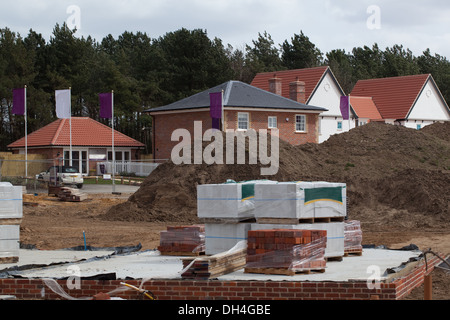 New Housing Development. Greenfield site. Cromer. Norfolk. England. UK. Stock Photo