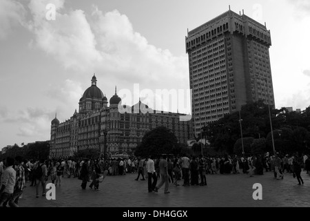 old and new Taj Mahal Hotel Apollo Bunder Colaba Mumbai Maharashtra India Asia June 2012 Stock Photo