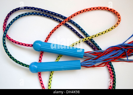 Bright multi-colored children's jump rope for sports Stock Photo