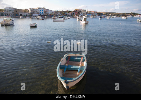 Lampedusa harbour, the largest island of the Italian Pelagie Islands in the Mediterranean Sea Stock Photo