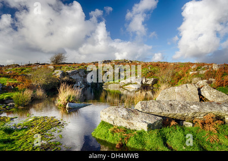 Carbilly Quarry on Bodmin Moor in Cornwall Stock Photo