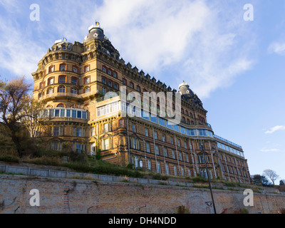 The imposing Grand Hotel in Scarborough North Yorkshire England UK built in 1867 seen from the beach Stock Photo