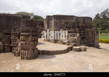 Mayadevi temple ruins located to the southwest portion of the Sun Temple complex, Konark, Odisha, India. UNESCO world heritage site Stock Photo