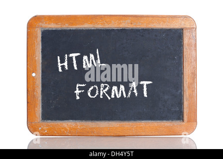 Old school blackboard with the term HTML FORMAT Stock Photo