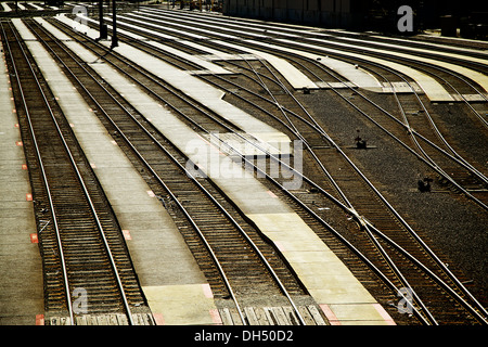 Train junction in chicago, railway