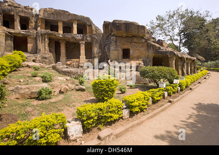 Udaygiri and Khandagiri Caves Orissa Stock Photo