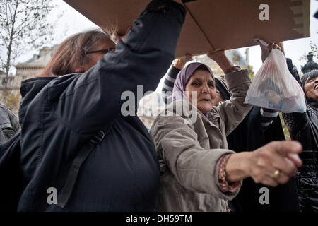 Paris, France. 31st Oct, 2013. An authorized meeting place today instead of the Republic square by ''The dal'' and that just before the winter break which starts tonight gathering, in Paris, on October 31, 2013.Photo: Michael Bunel/NurPhoto Credit:  Michael Bunel/NurPhoto/ZUMAPRESS.com/Alamy Live News Stock Photo