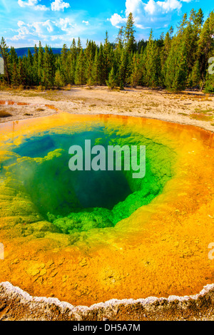 Morning Glory Pool, Yellowstone National Park, Upper Geyser Basin, Wyoming Stock Photo