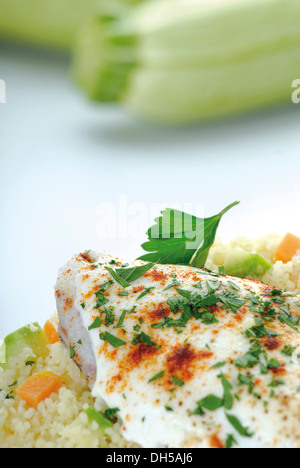 Fish fillets with couscous Stock Photo