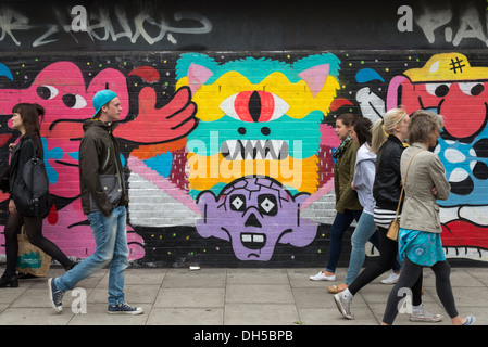 Graffiti street art in Shoreditch, East End, London, England, UK Stock Photo