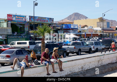 San Felipe, Mexico Malecon, seaside street with many restaurants, bars and shops, in San Felipe, Baja California, Mexico. Stock Photo