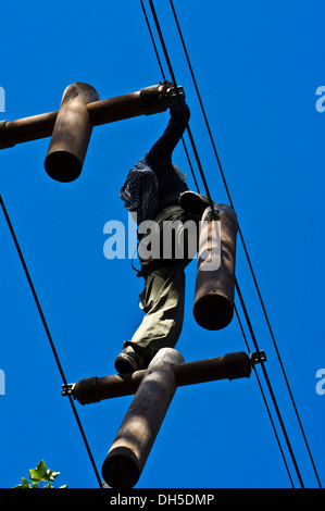 aerial adventure park Saguenay Quebec Canada Stock Photo