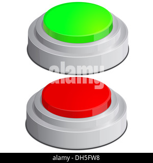 Help icon with red and green buttons Stock Photo