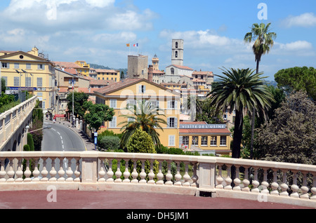 View over Grasse and Fragonard Perfumery Old Town or Historic District Grasse Alpes-Maritimes France Stock Photo