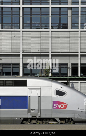 French express train, TGV Stuttgart to Paris, central ctation, Stuttgart, Baden-Wuerttemberg Stock Photo
