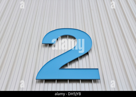 Number 2 sign, trade fair grounds, Exhibition Hall Ulm, Baden-Wuerttemberg Stock Photo