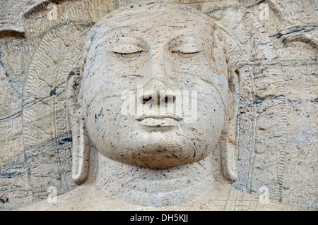 Head of a Buddha statue, Gal Vihara, Polonnaruwa, Sri Lanka, Ceylon, Asia Stock Photo