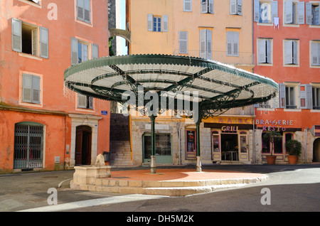 Kiosk Pergola Sunshade or Canopy in Place des Artistes or Place de la Poisonnerie Town Square Grasse Old Town or Historic District Provence France Stock Photo