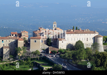 View of Perched Village of Gourdon and Gourdon Château Alpes-Maritimes France Stock Photo