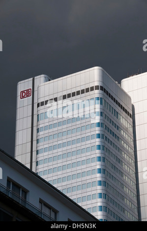 Dresdner Bank tower, Silberturm building, headquarters of Deutsche Bahn, Frankfurt am Main, Hesse, PublicGround Stock Photo