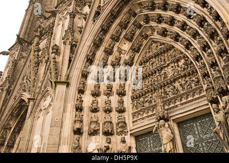 Michaelsportal church porch, facade of the northern transept, Cologne Cathedral, Cologne, North Rhine-Westphalia, PublicGround Stock Photo