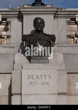 Bust of Admiral Beatty in Trafalgar square London Stock Photo