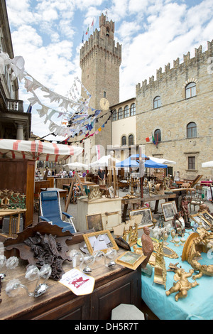 Flea Market in the historic city of Arezzo Tuscany Italy Stock Photo